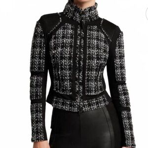 Blanc Noir Boucle Moto Mesh Jacket • Sz M • MSRP $260